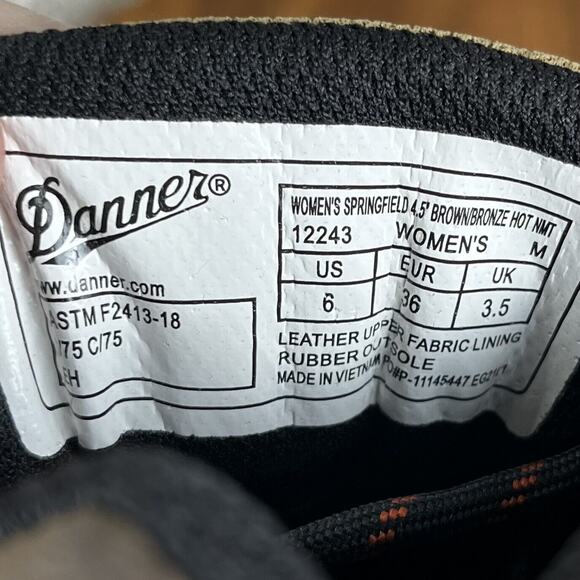 Danner Springfield Women's Size 6 Composite Toe Work Boot Shoes 12243 4.5 Inch - Picture 10 of 12